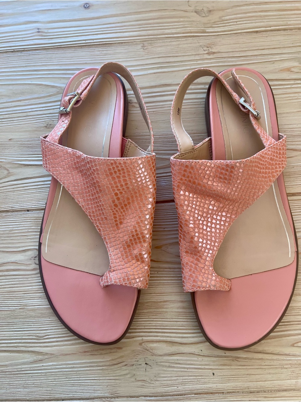 Vionic Pink Coral Textured Slingback Sandals